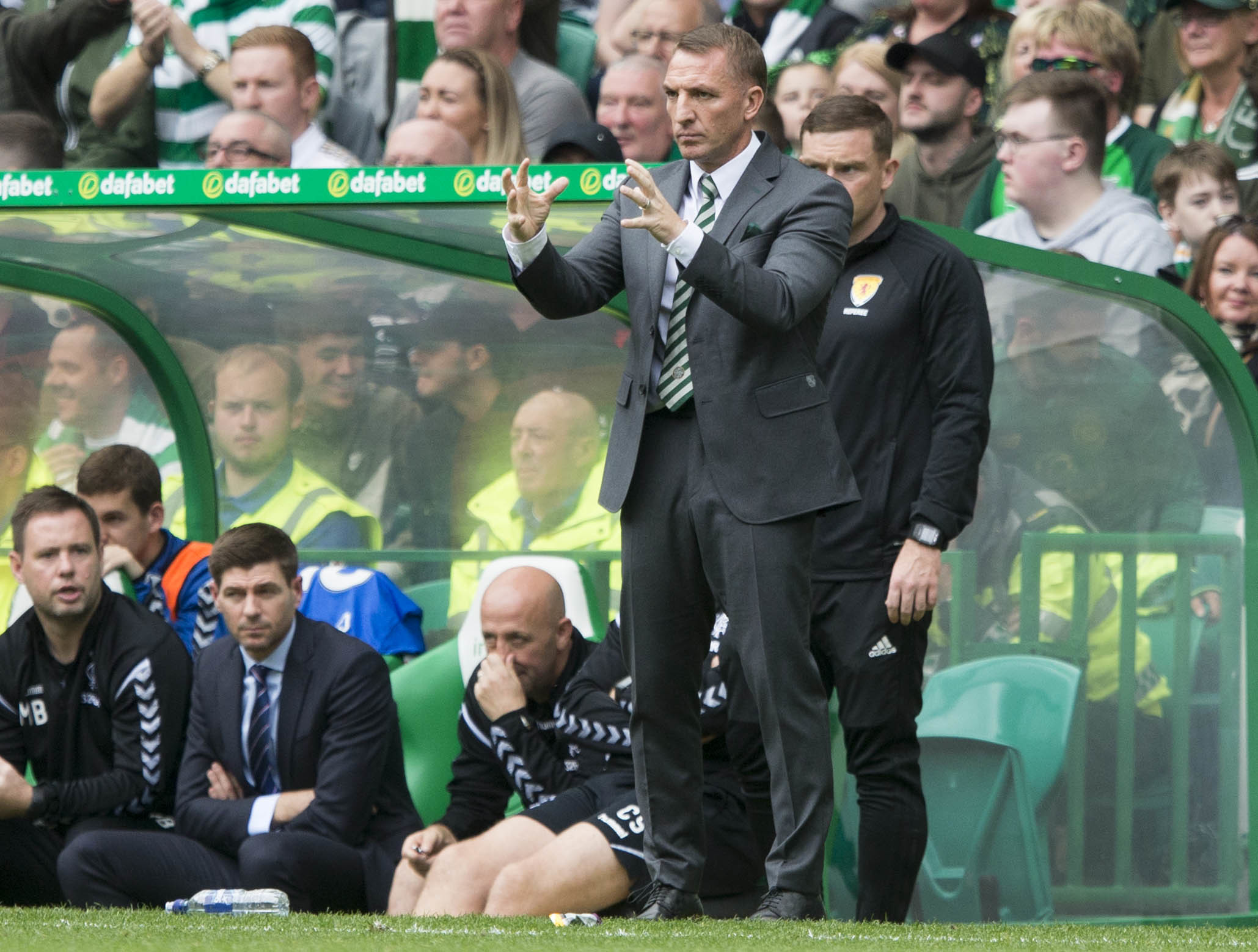Michael Beale, left, and Brendan Rodgers