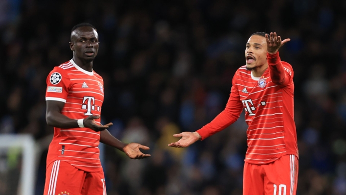 Sadio Mane (L) has been fined and suspended by Bayern Munich after allegedly punching team-mate Leroy Sane (R)
