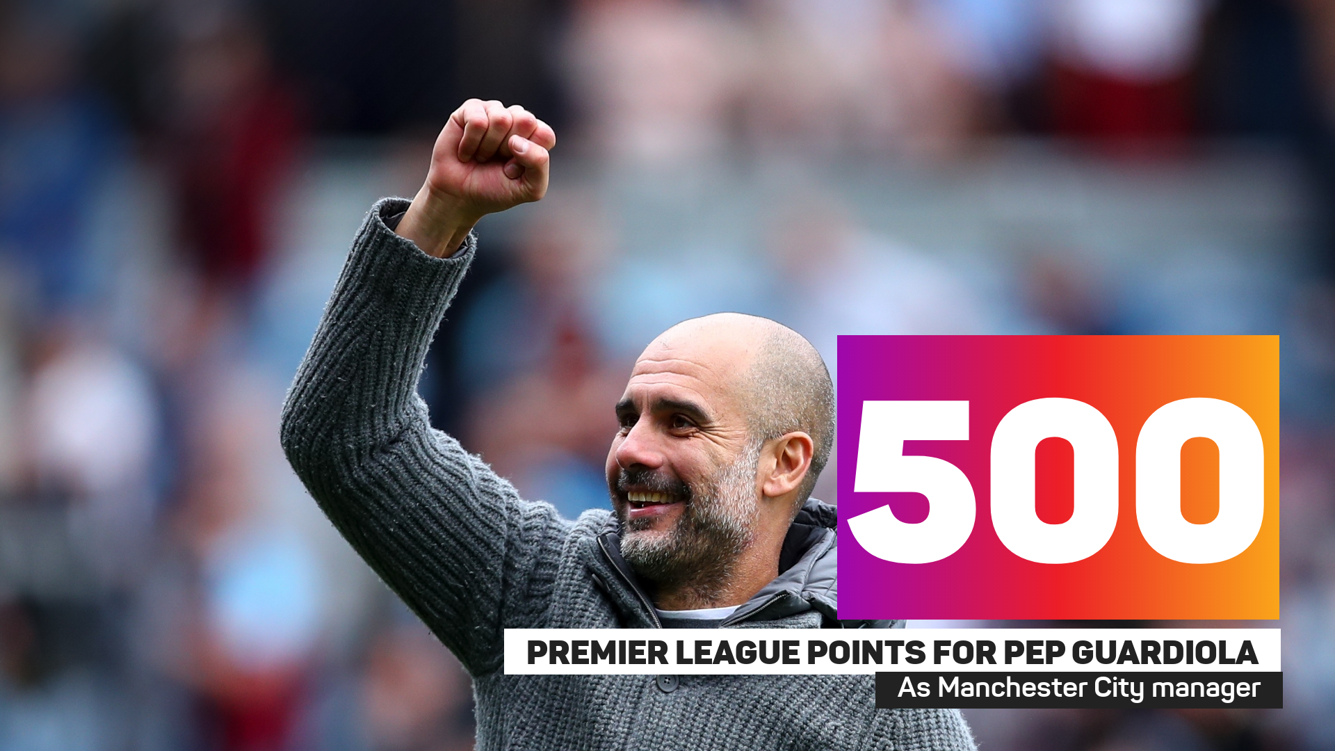 Pep Guardiola has 500 Premier League points