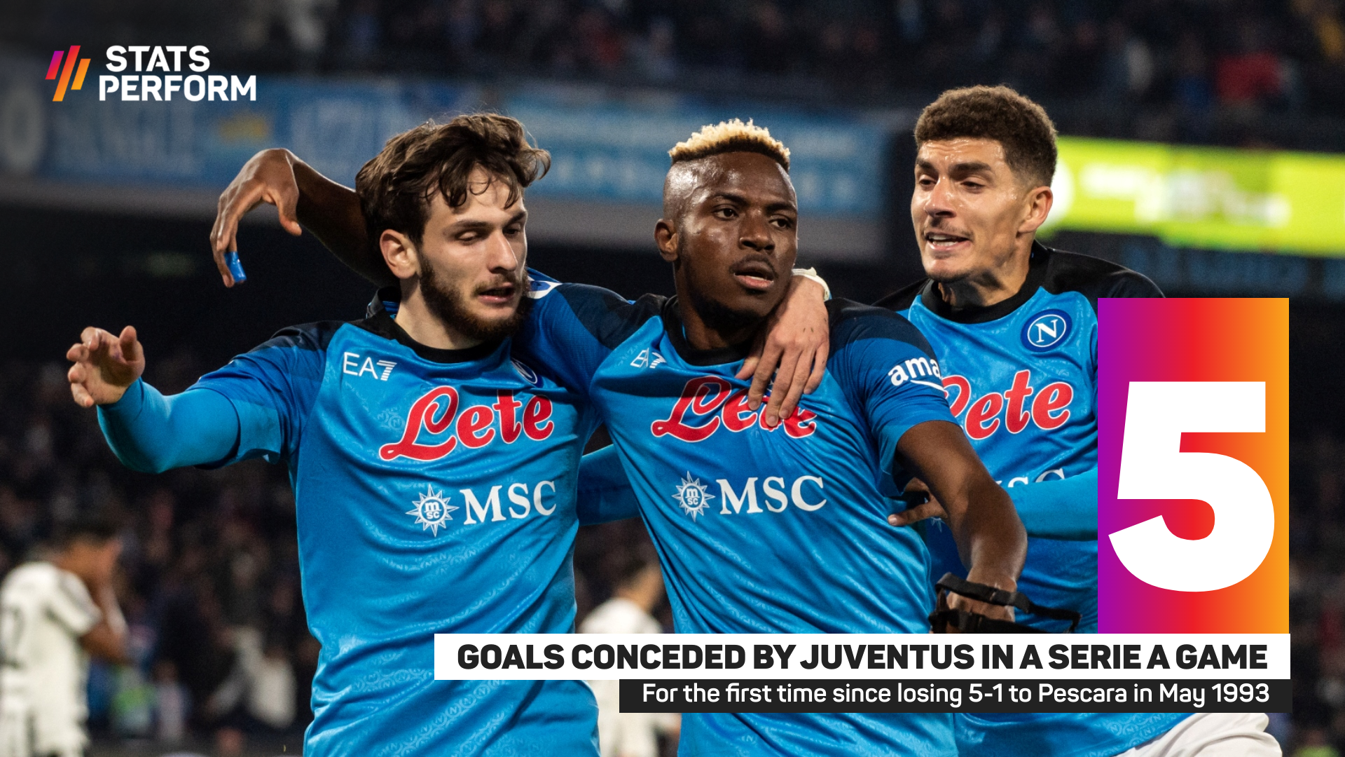 Juventus conceded five goals in a league game for the first time in three decades