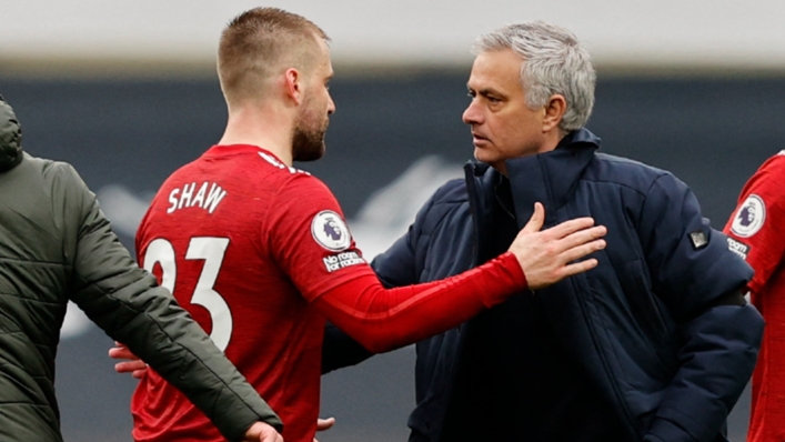 Luke Shaw (L) and former Manchester United manager (R)
