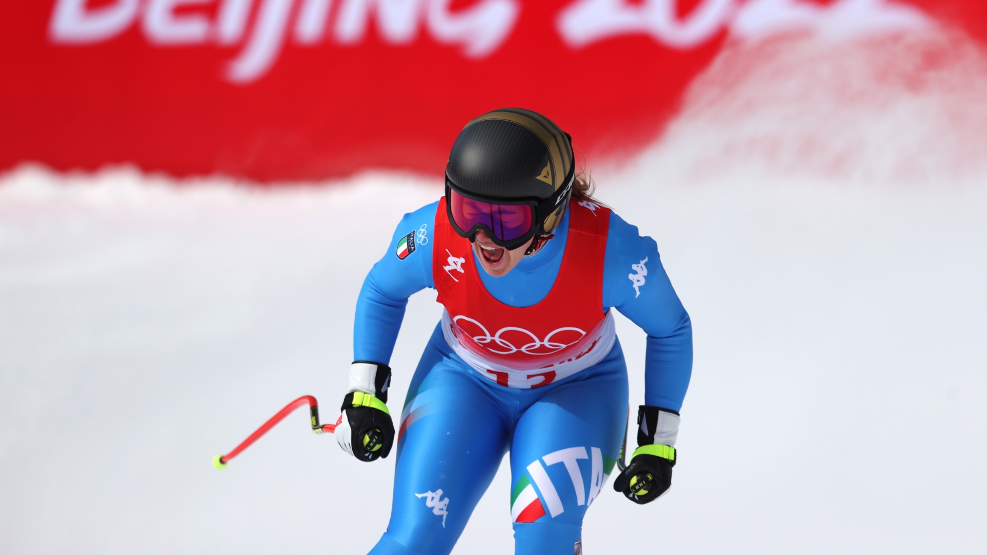 Winter Olympics: Goggia finds 'incredible strength' to win downhill silver behind Suter soon after Cortina crash