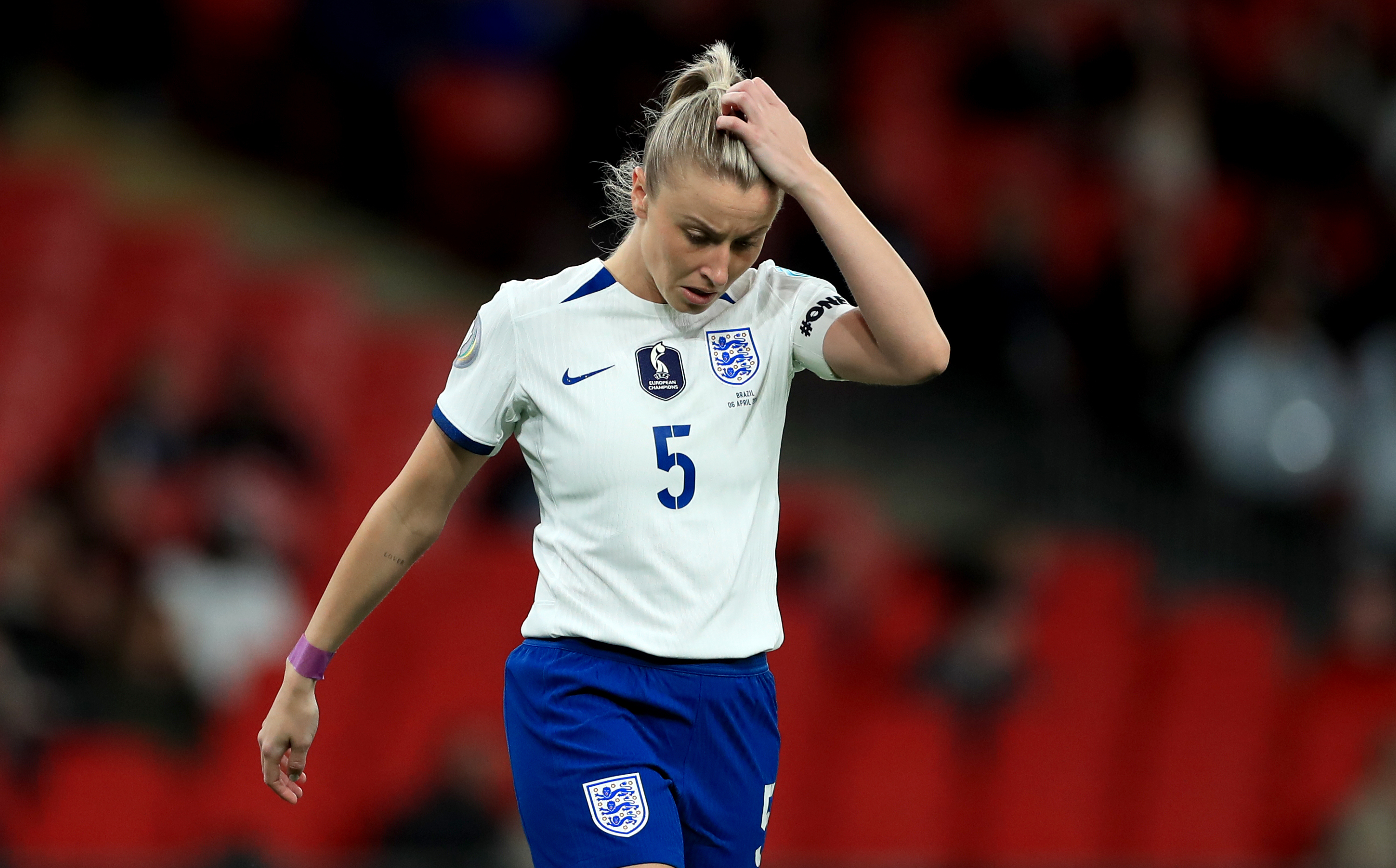 ACL injuries to Leah Williamson, pictured, along with Beth Mead and Fran Kirby have hampered England's World Cup preparations