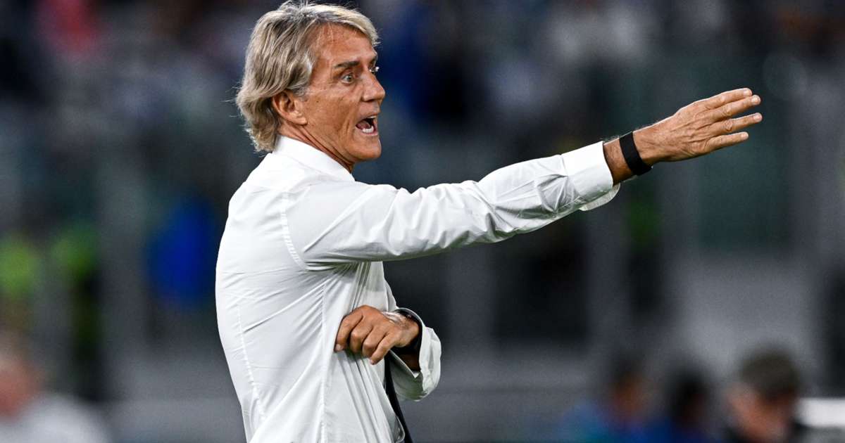 Roberto Mancini during Italy's match against Belgium