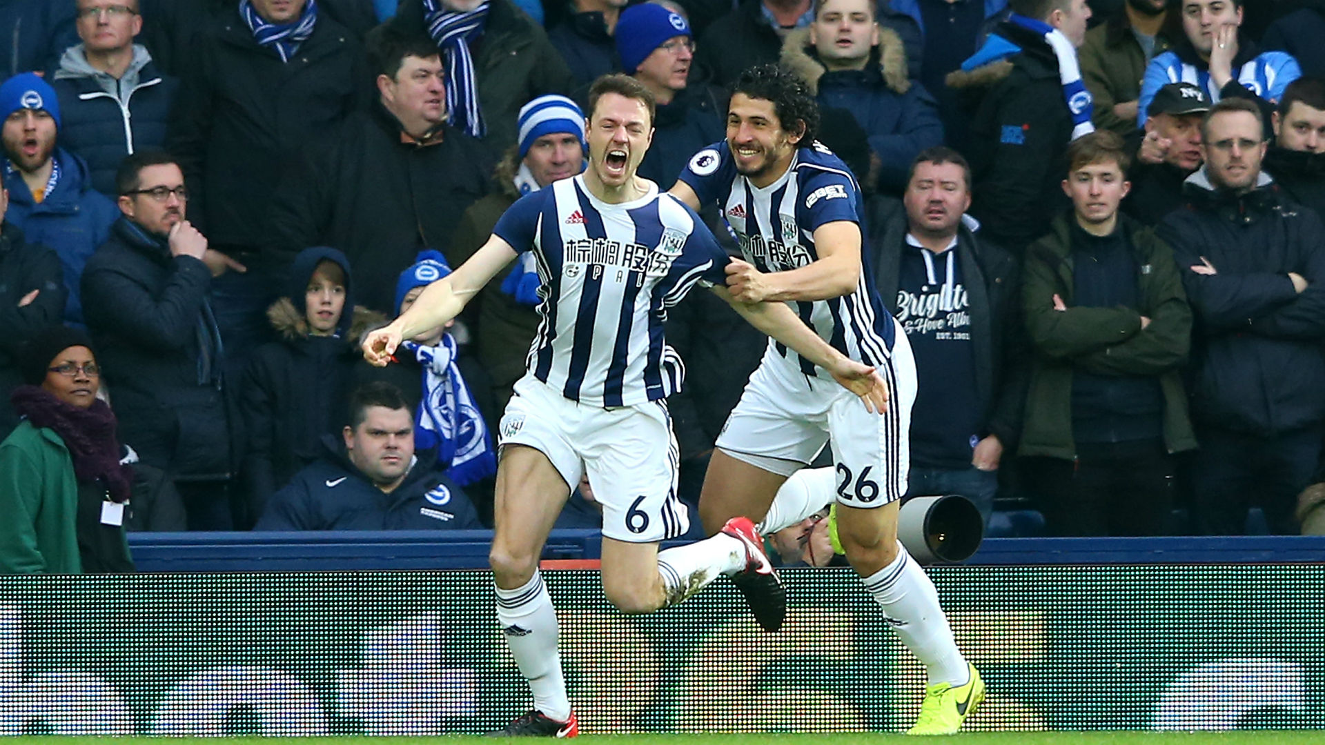 West Brom's Jonny Evans Scores Brilliant Flying Header Against Brighton — Watch West Brom's Jonny Evans Scores Brilliant Flying Header Against Brighton — Watch