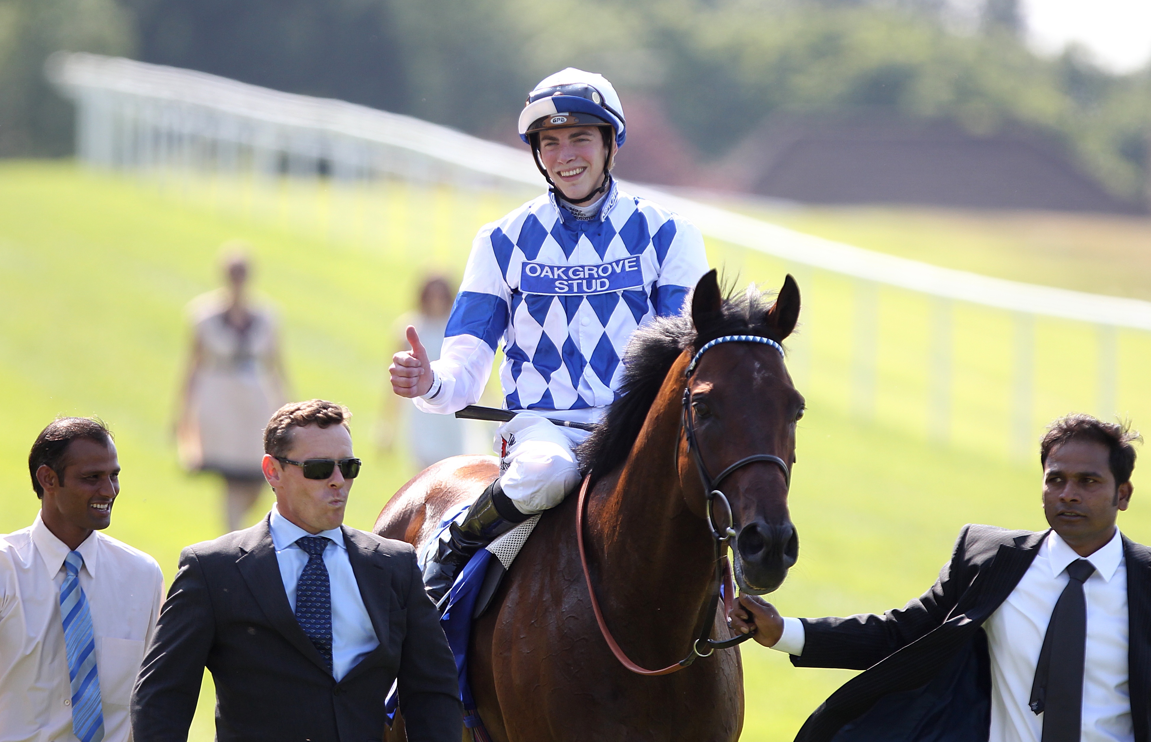James Doyle celebrates winning the Coral-Eclipse on Al Kazeem