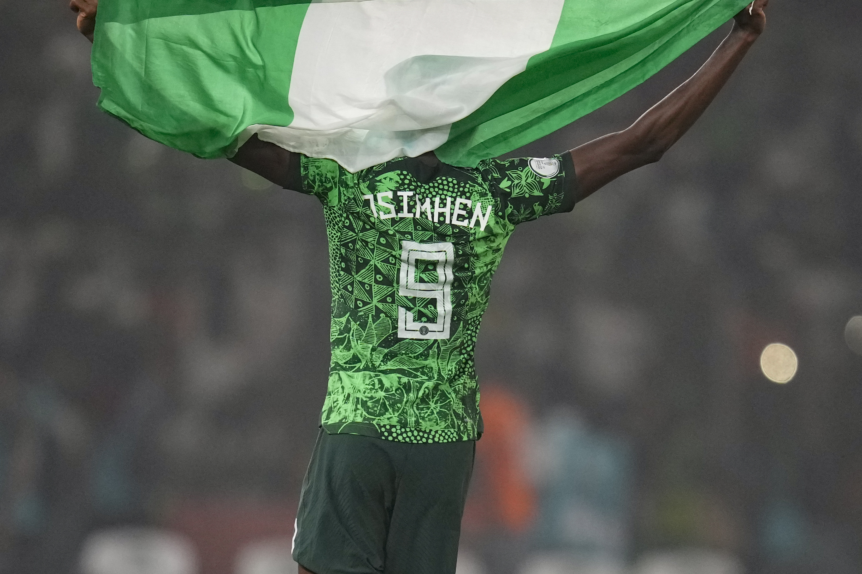 Victor Osimhen celebrates Nigeria's victory