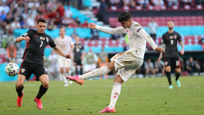 Alvaro Morata fires home against Croatia