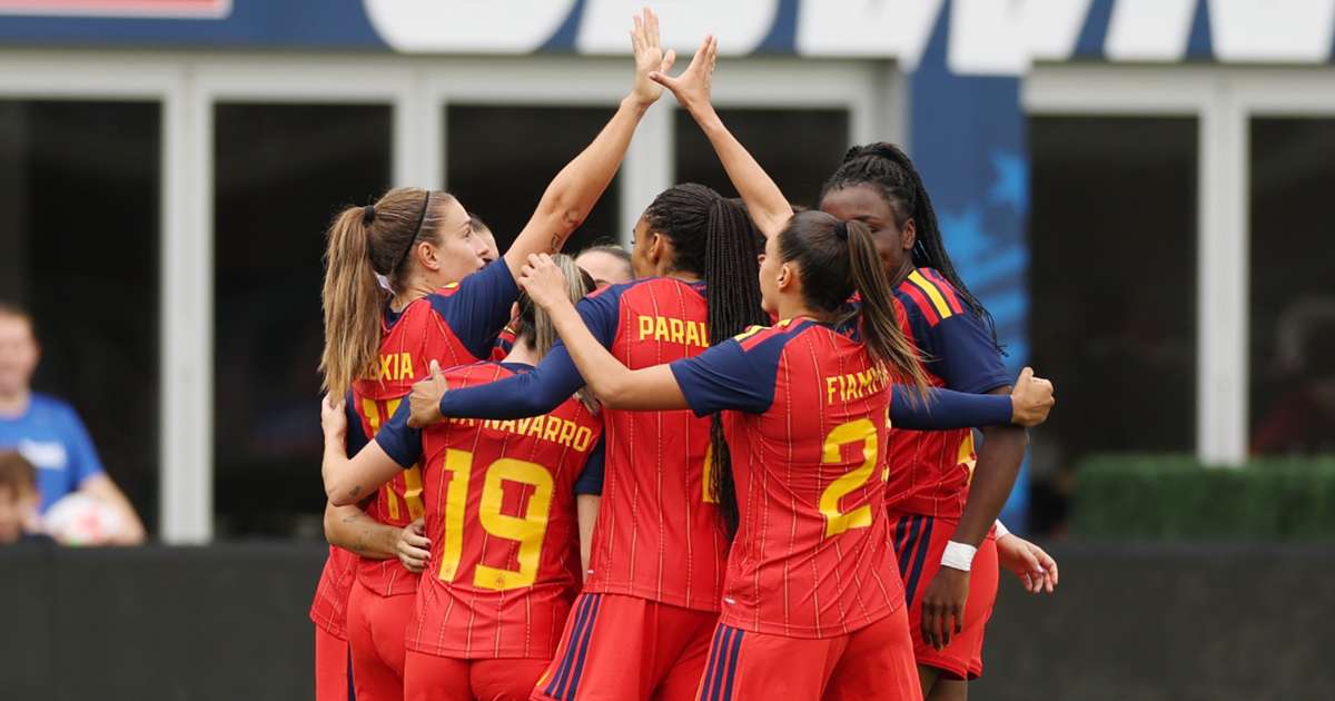 Spain players in action during their 2-0 win over the United States