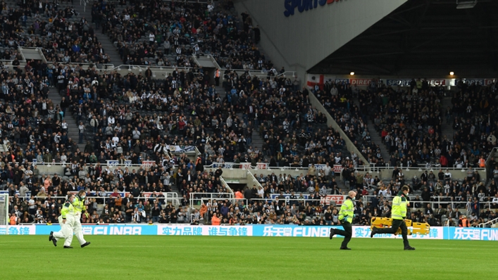 Newcastle's clash with Tottenham was temporarily suspended on Sunday