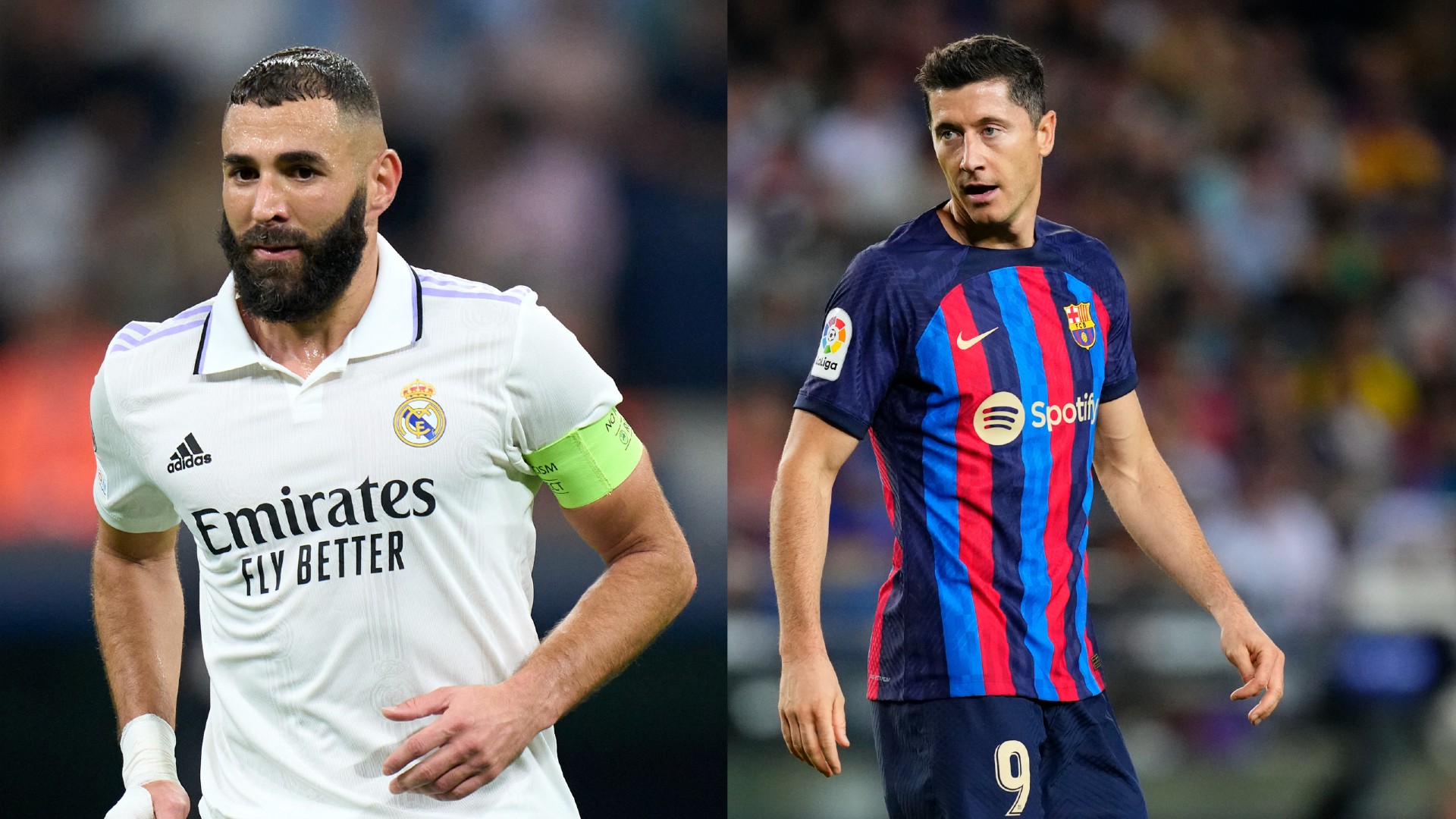 Karim Benzema (left) and Robert Lewandowski are set to meet in the Copa del Rey