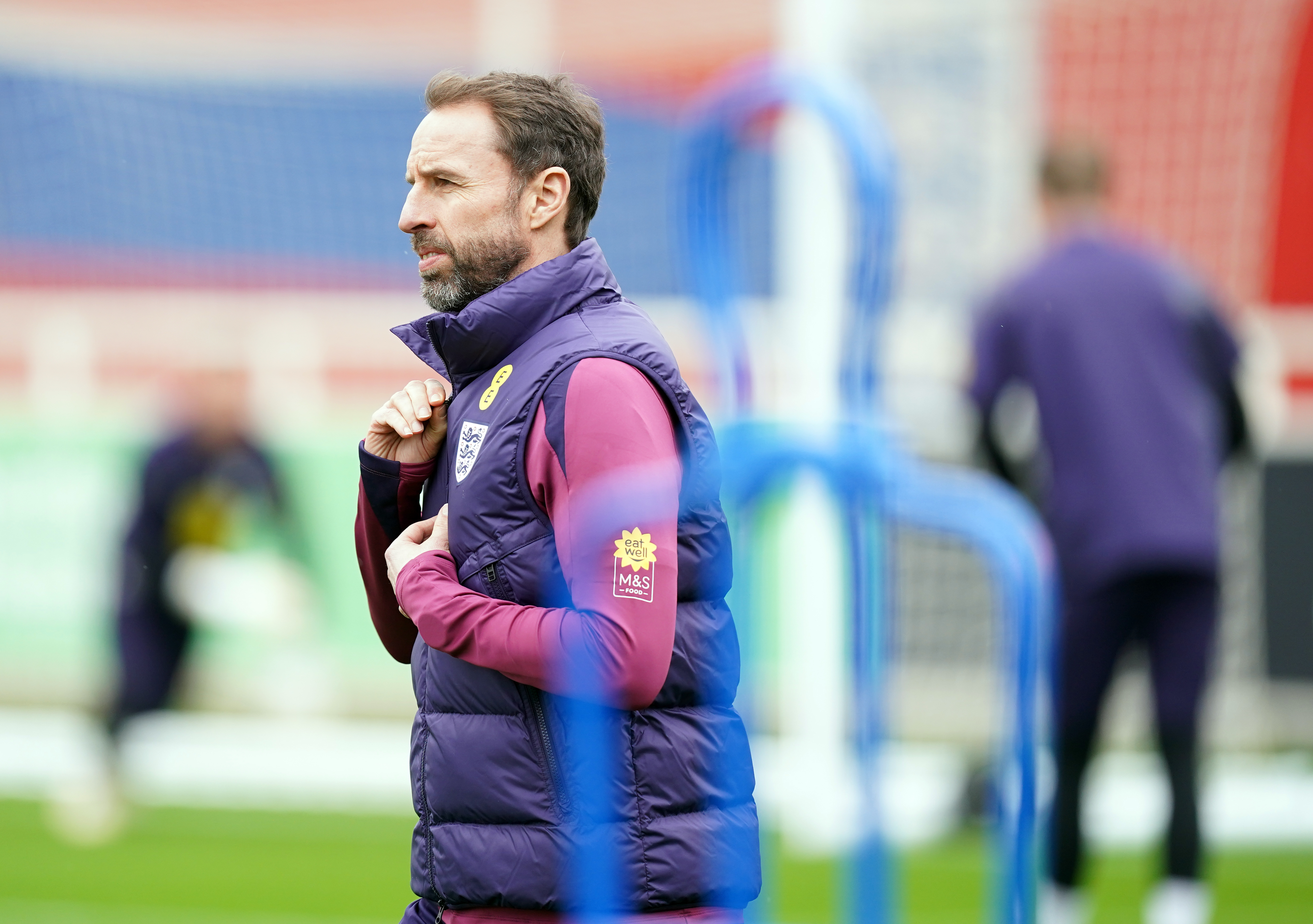 Southgate during an England training session at St George's Park (Mike Egerton/PA)