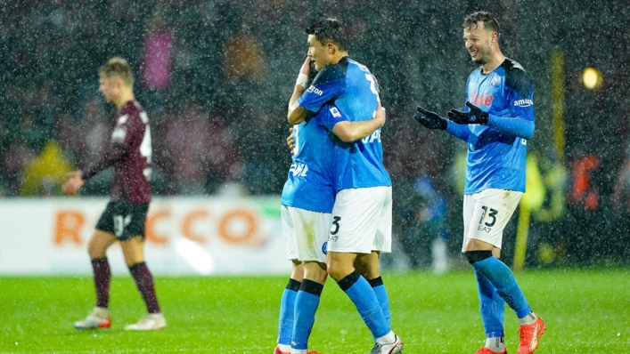 Napoli took another step towards the title with a 2-0 win at Salernitana