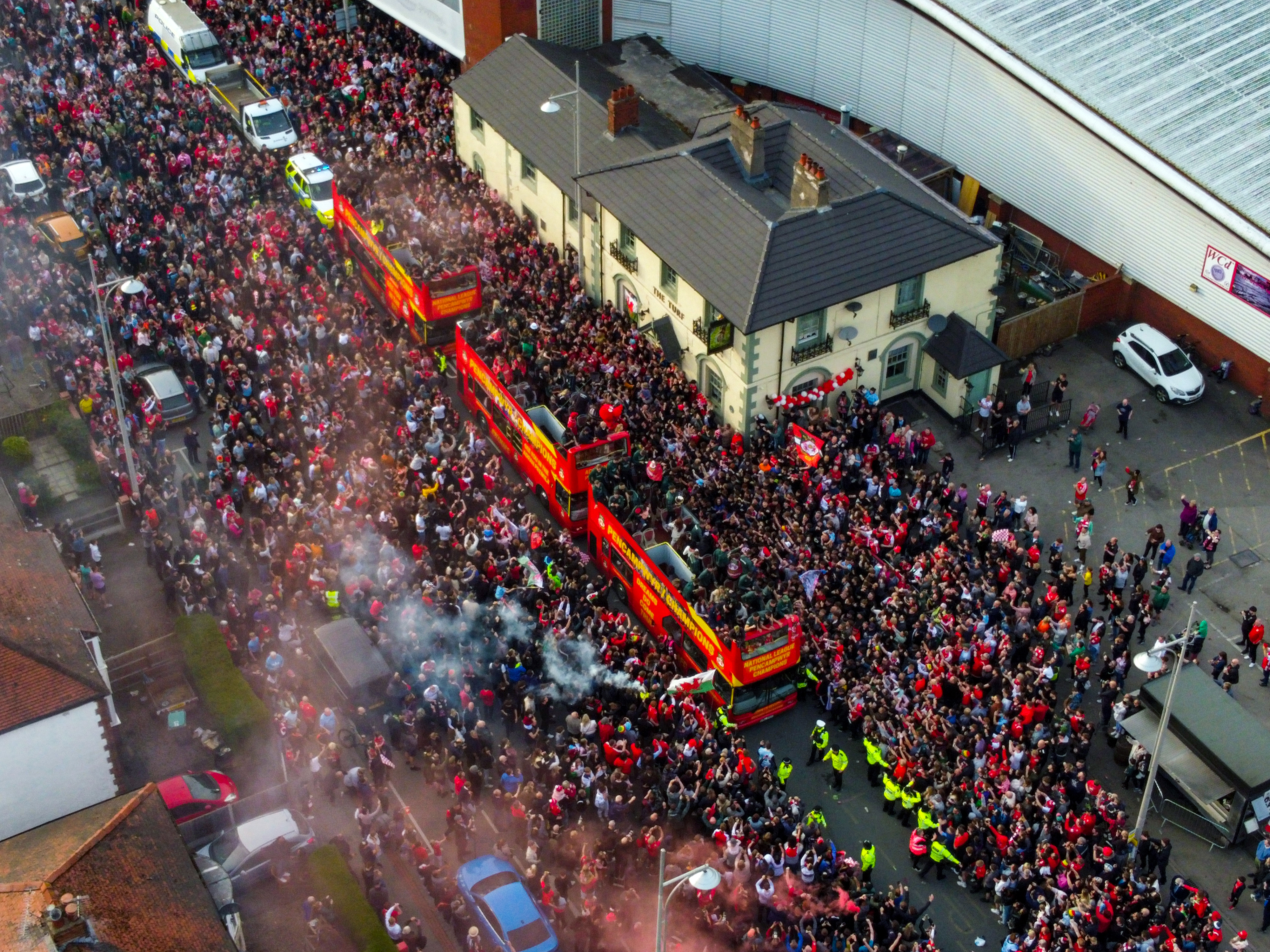 Wrexham fans lined the streets for the victory parade