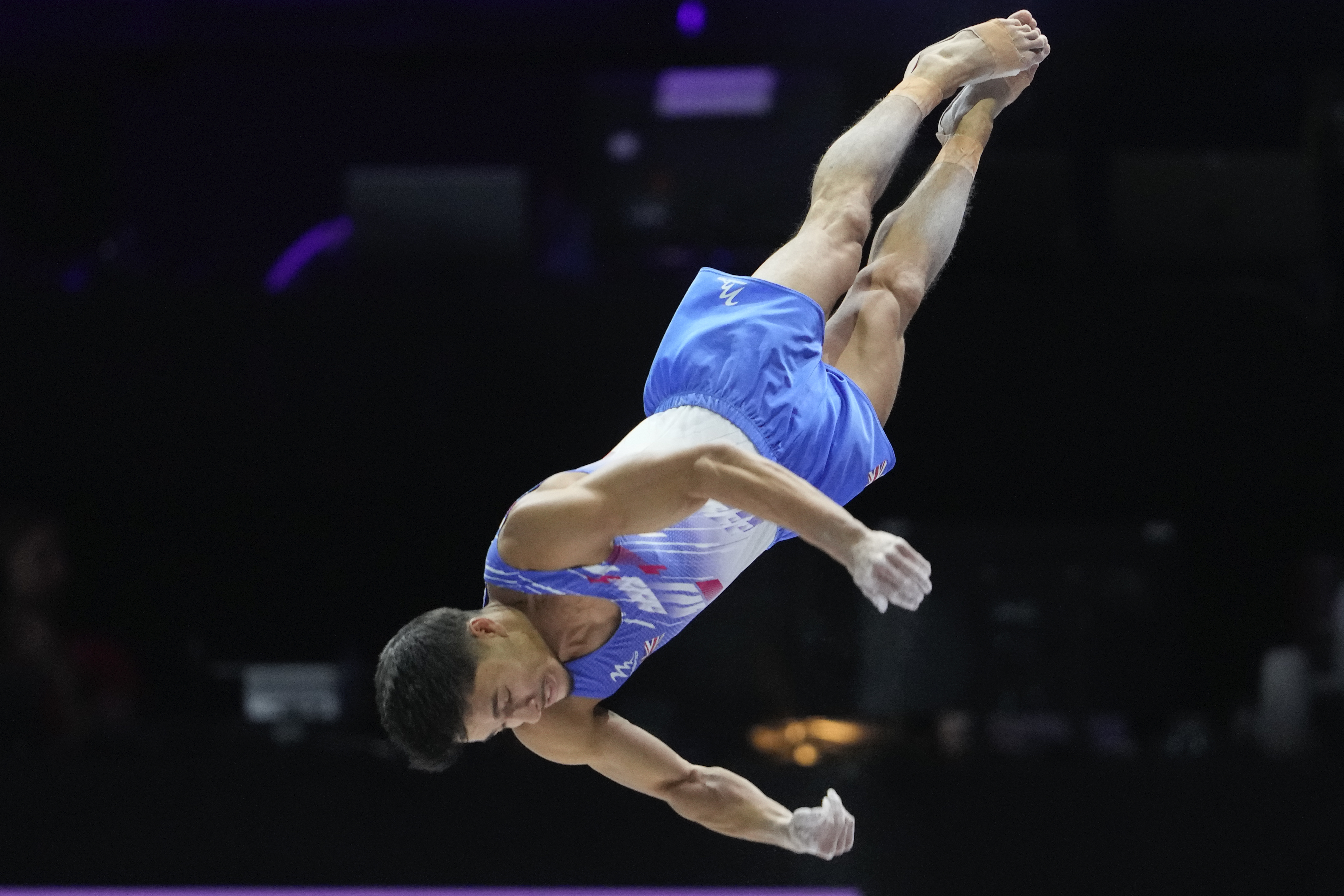 Great Britain’s Jake Jarman during the vault final in Antwerp