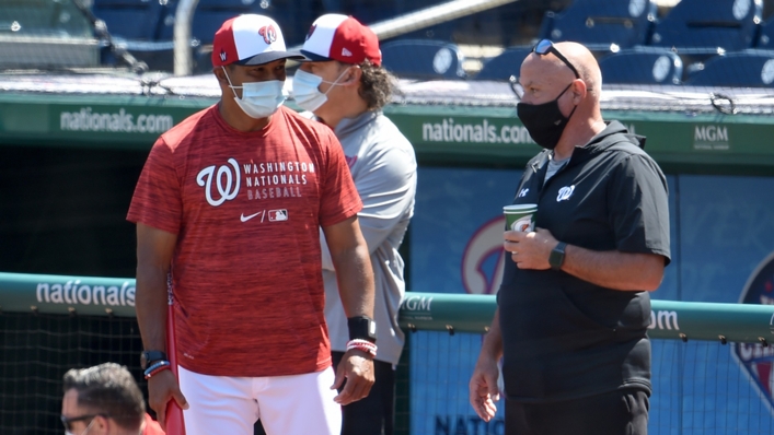 Nats manager Dave Martinez with GM Mike Rizzo