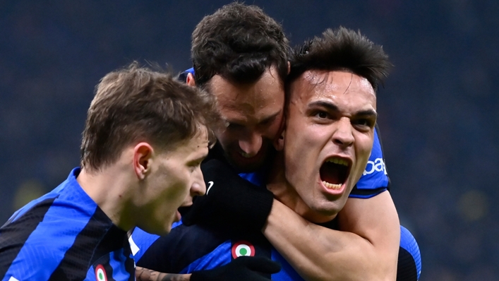 Lautaro Martinez roars his delight at heading Inter ahead