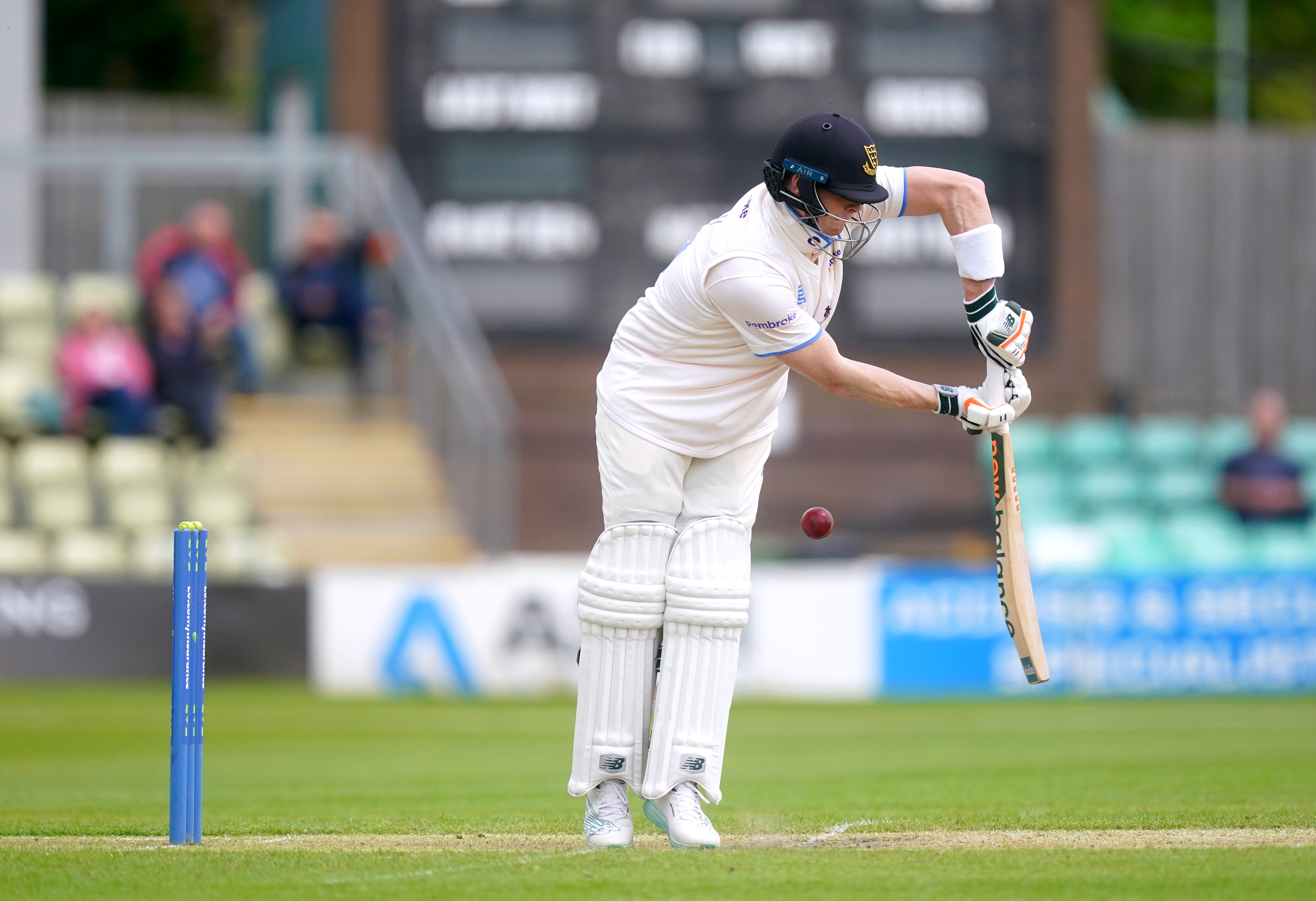Steve Smith being trapped lbw by Josh Tongue earlier this month.