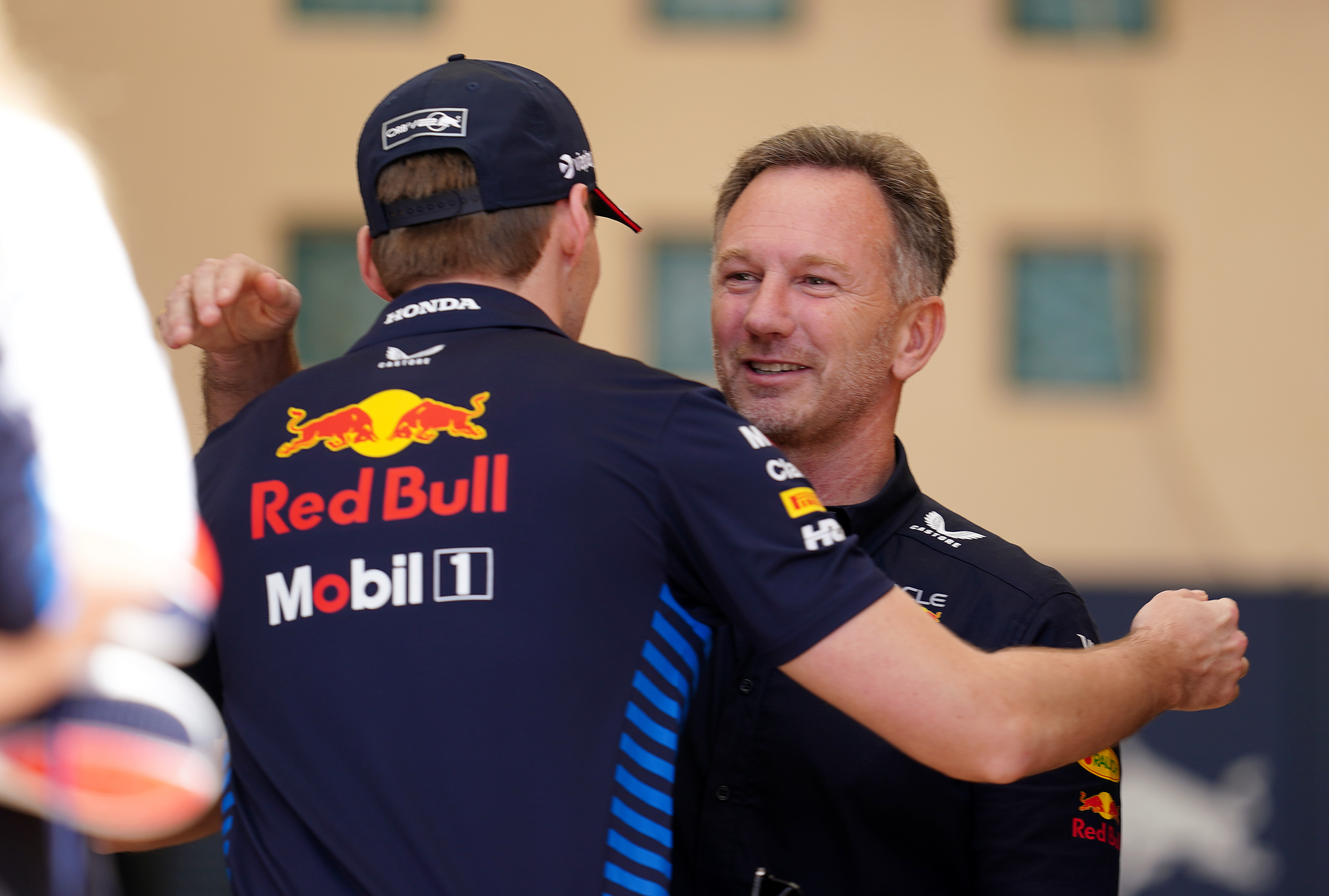 Max Verstappen (left) and Christian Horner