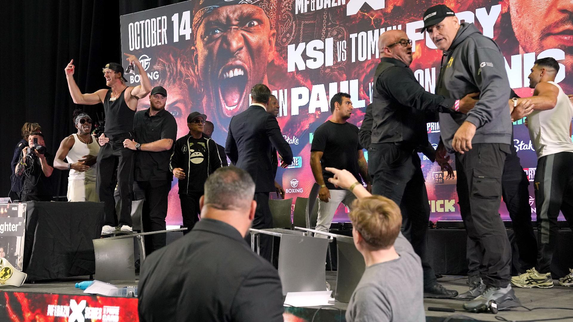 John Fury flipped over a table in London (Jonathan Brady/PA)