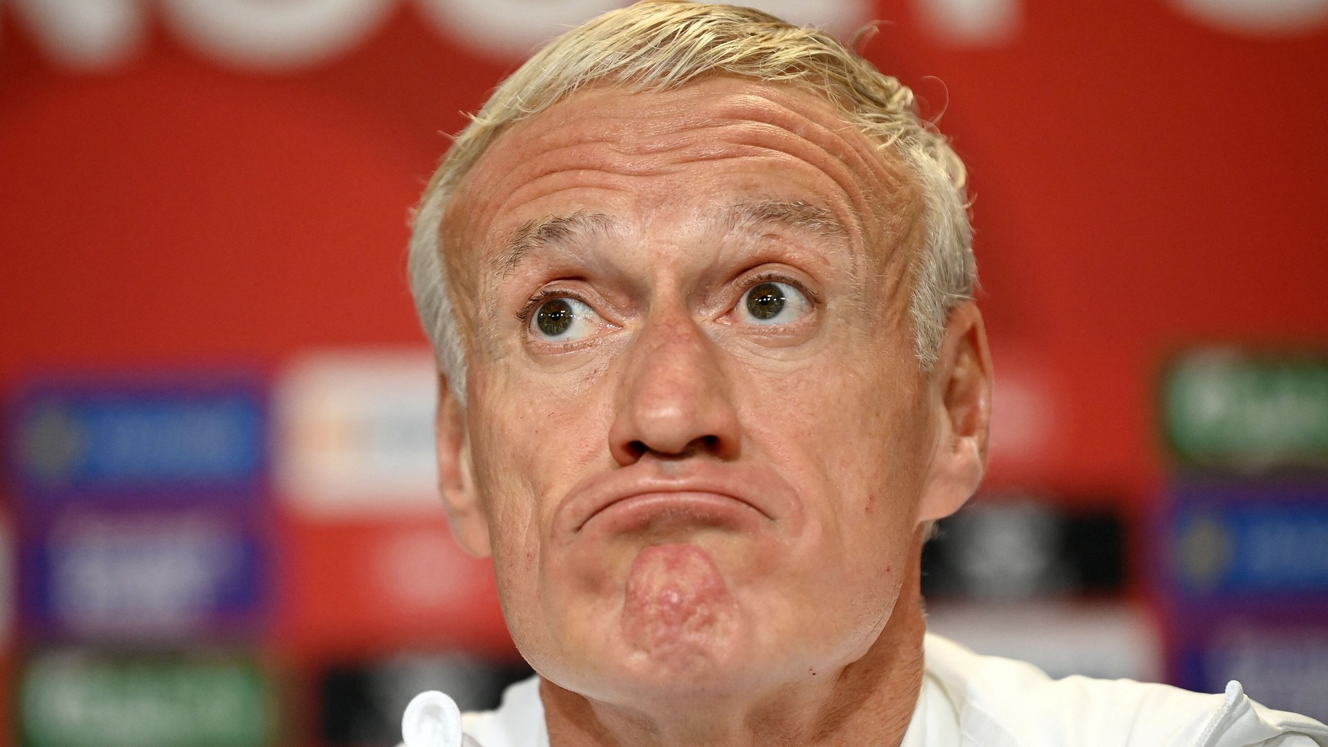 France coach Didier Deschamps speaks at a press conference in Copenhagen