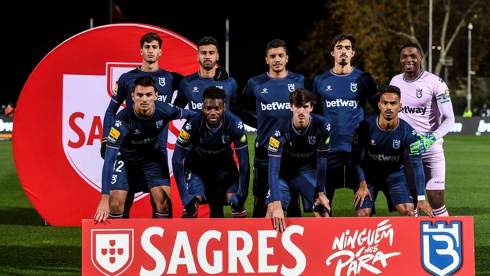 Belenenses SAD's nine-man team before kick-off against Benfica