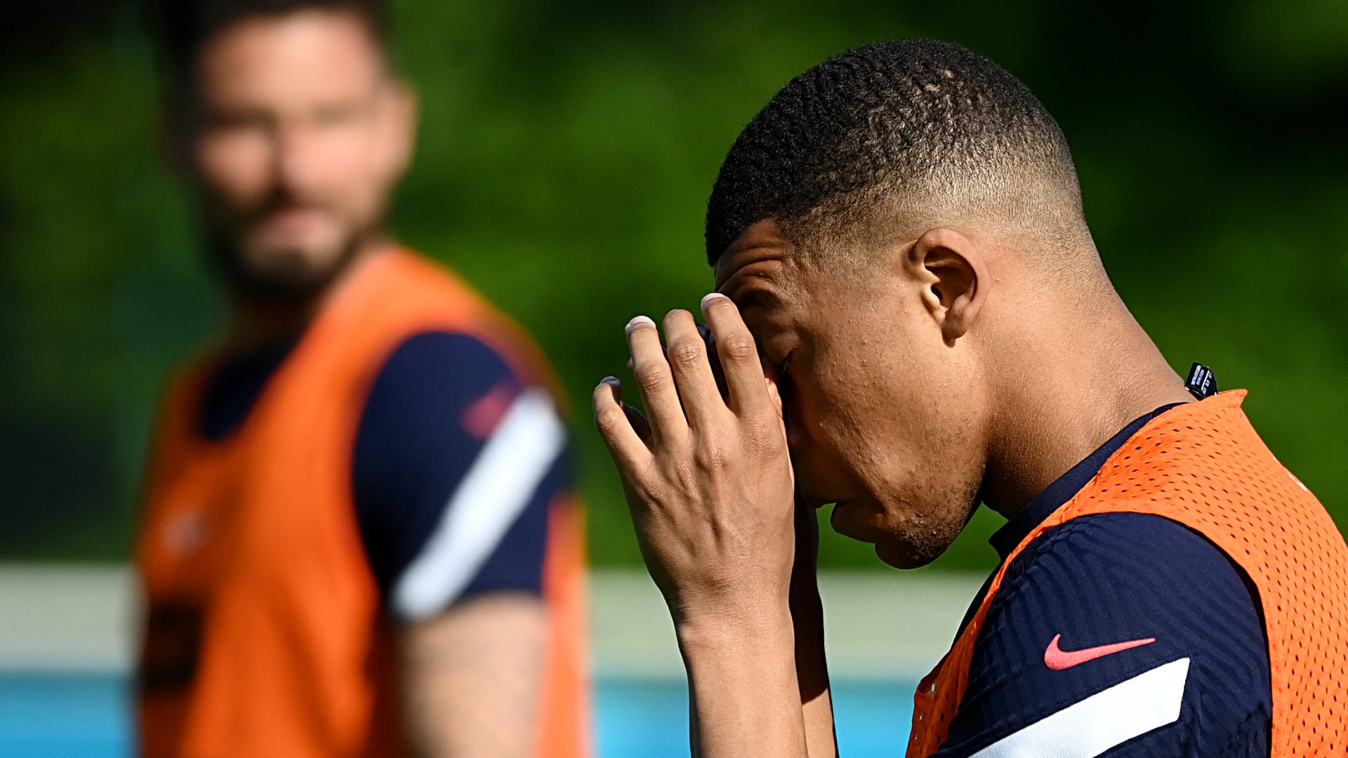 Kylian Mbappe in France training