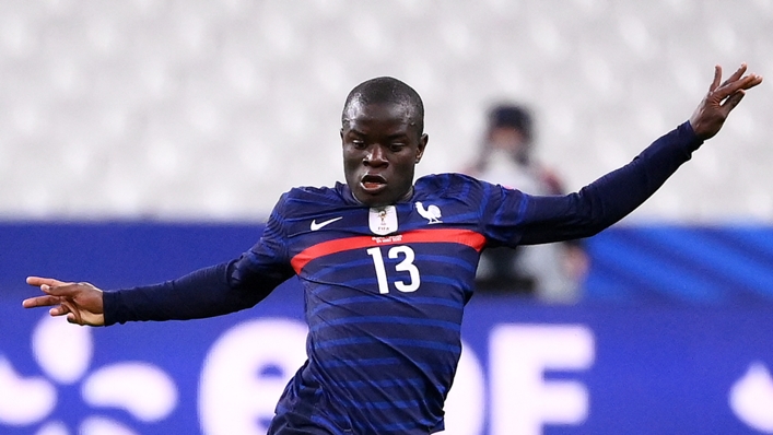 Chelsea midfielder N'Golo Kante in action for France