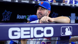New York Mets pitcher Justin Verlander watches on