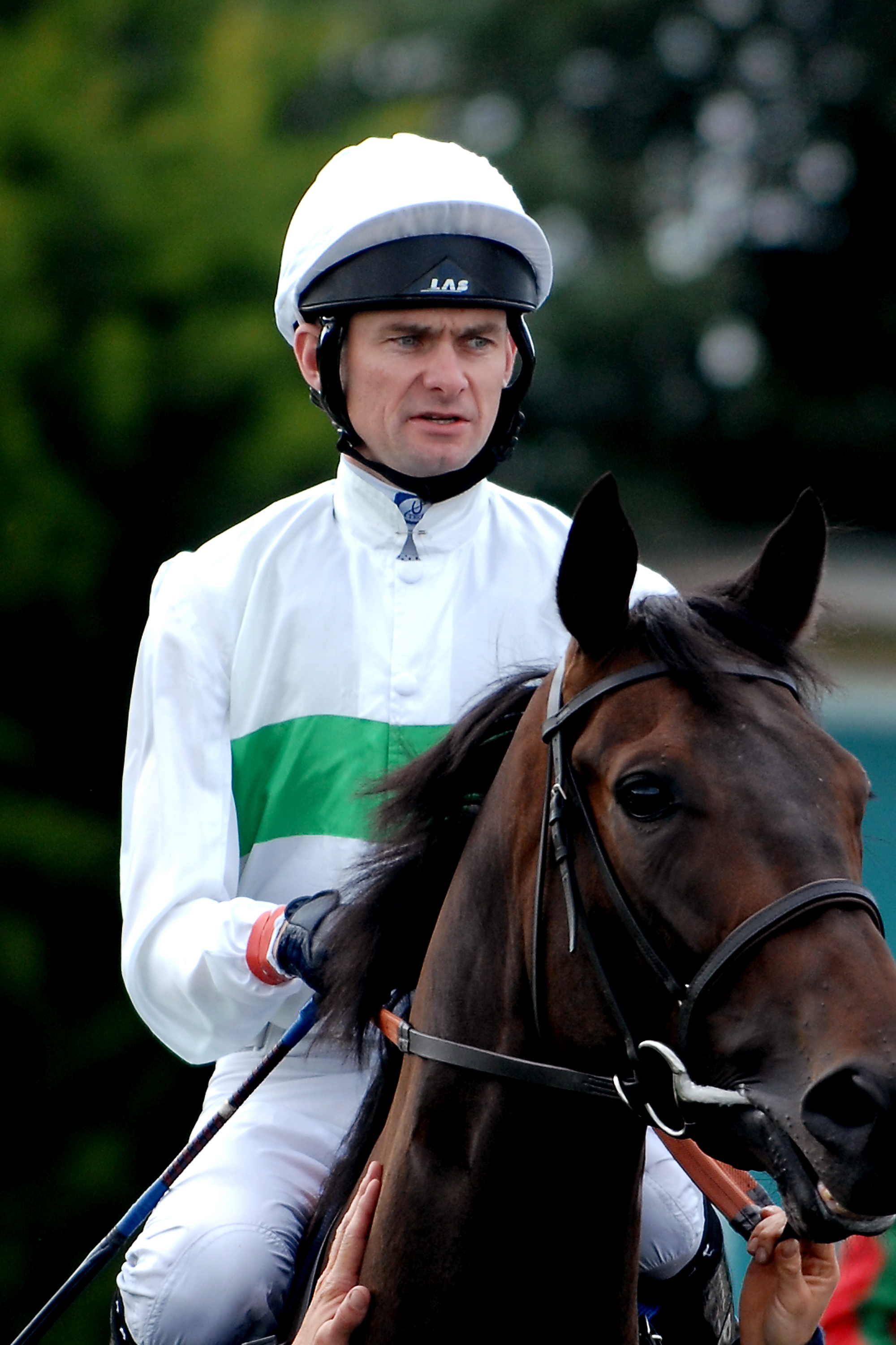 Jockey Robert Havlin in the George Strawbridge silks