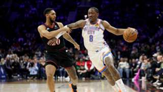 Thunder roll past hobbled 76ers for 12th consecutive victory