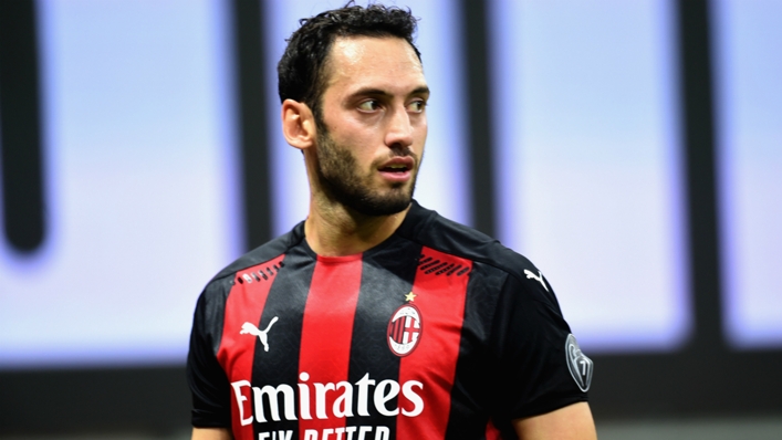 Milan midfielder Hakan Calhanoglu