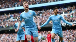 Kevin De Bruyne opened the scoring for Manchester City against Liverpool