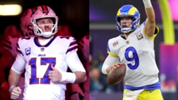 Josh Allen (left) and the Super Bowl favourite Buffalo Bills will take on reigning champions Matthew Stafford and the Los Angeles Rams in the NFL season opener