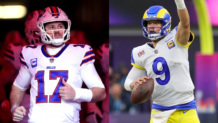 Josh Allen (left) and the Super Bowl favourite Buffalo Bills will take on reigning champions Matthew Stafford and the Los Angeles Rams in the NFL season opener