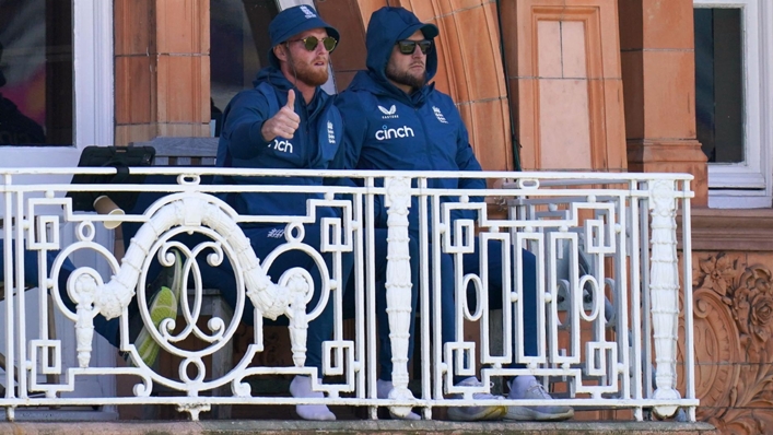 Ben Stokes, alongside Brendon McCullum, was not required to bat or ball during England’s 10-wicket victory over Ireland at Lord’s (John Walton/PA)
