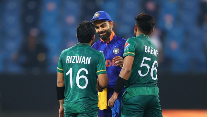 Virat Kohli congratulates Pakistan's openers after they cruised past India
