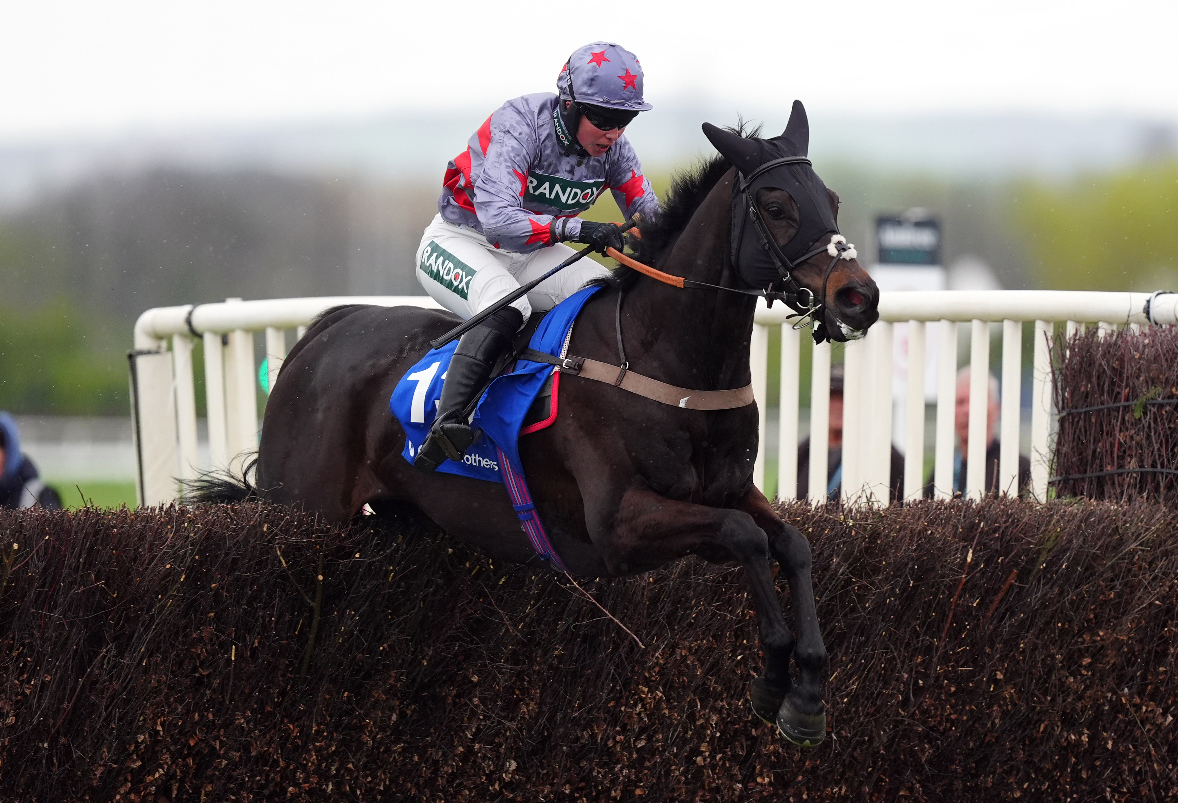 Sans Bruit ridden by Bryony Frost on their way to winning the Close Brothers Red Rum Handicap Chase