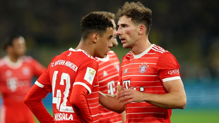 Jamal Musiala (L) and Leon Goretzka (R) are team-mates for club and country