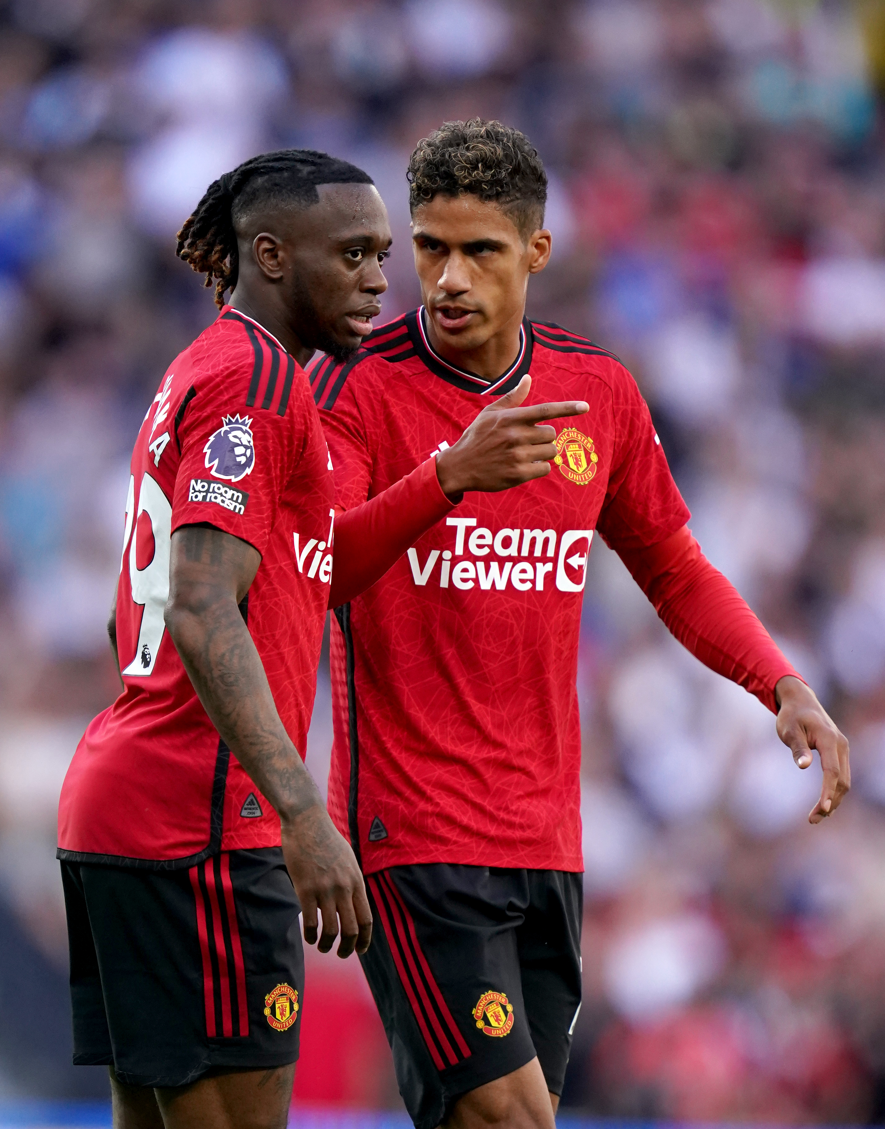 Raphael Varane (right) and Aaron Wan-Bissaka (left) are among those currently out injured