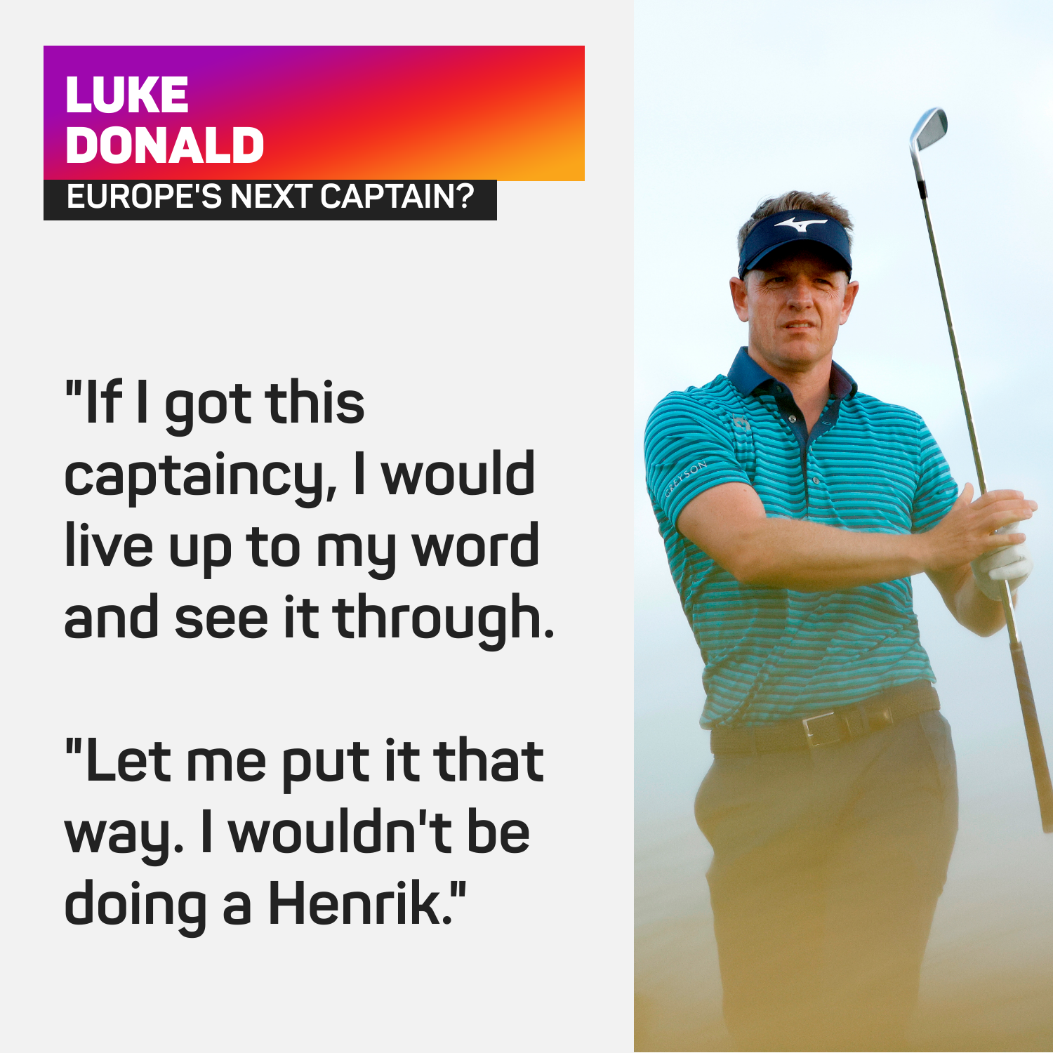'I wouldn't be doing a Henrik' – Donald keen to replace Stenson as Europe's Ryder Cup captain