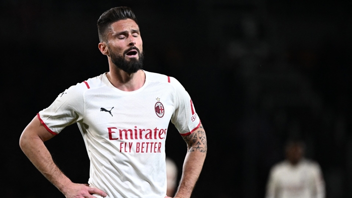 AC Milan striker Olivier Giroud was frustrated as they were held by Torino