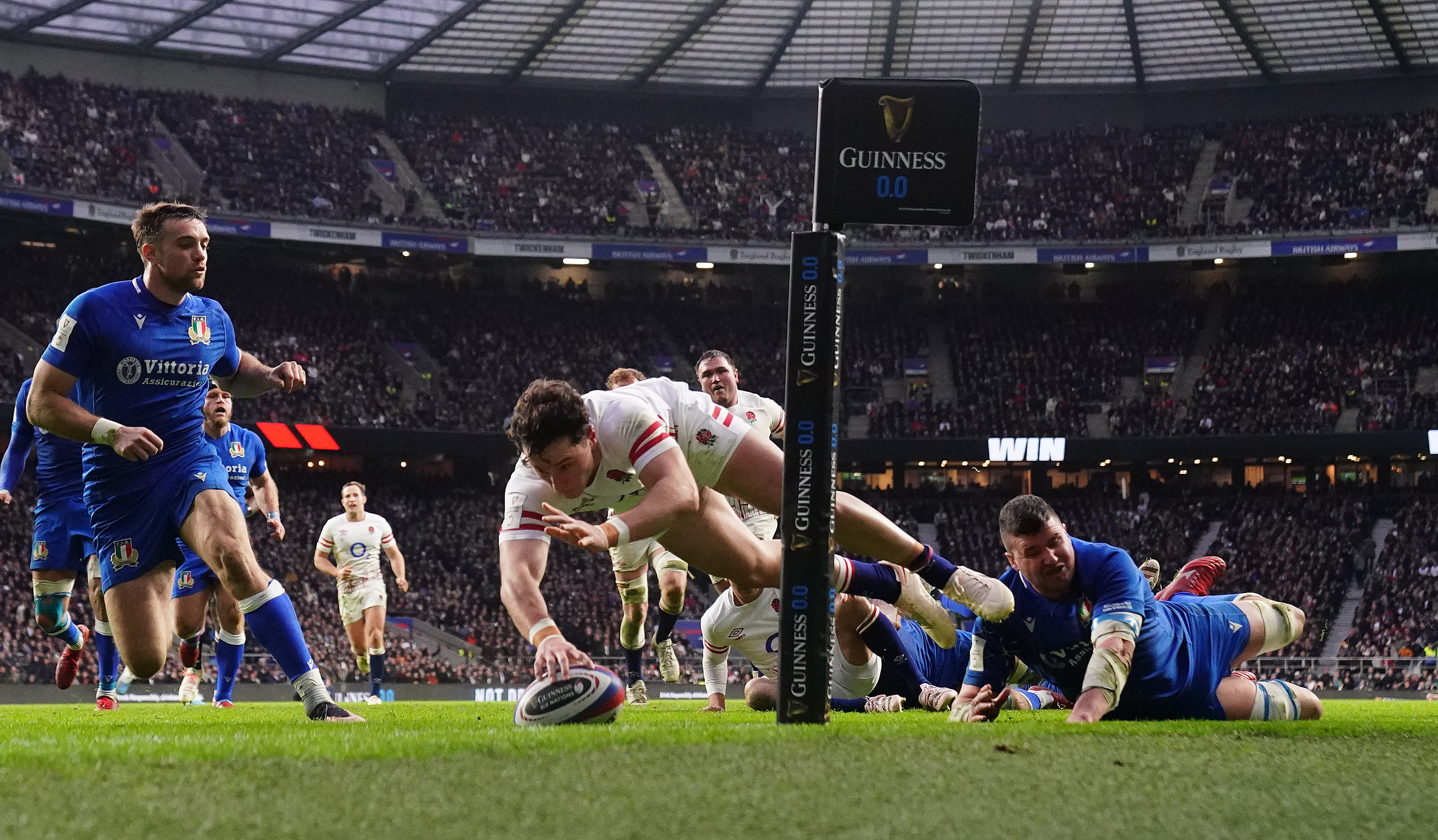 Henry Arundell, seen here scoring for England against Italy, could be forced to find a new club