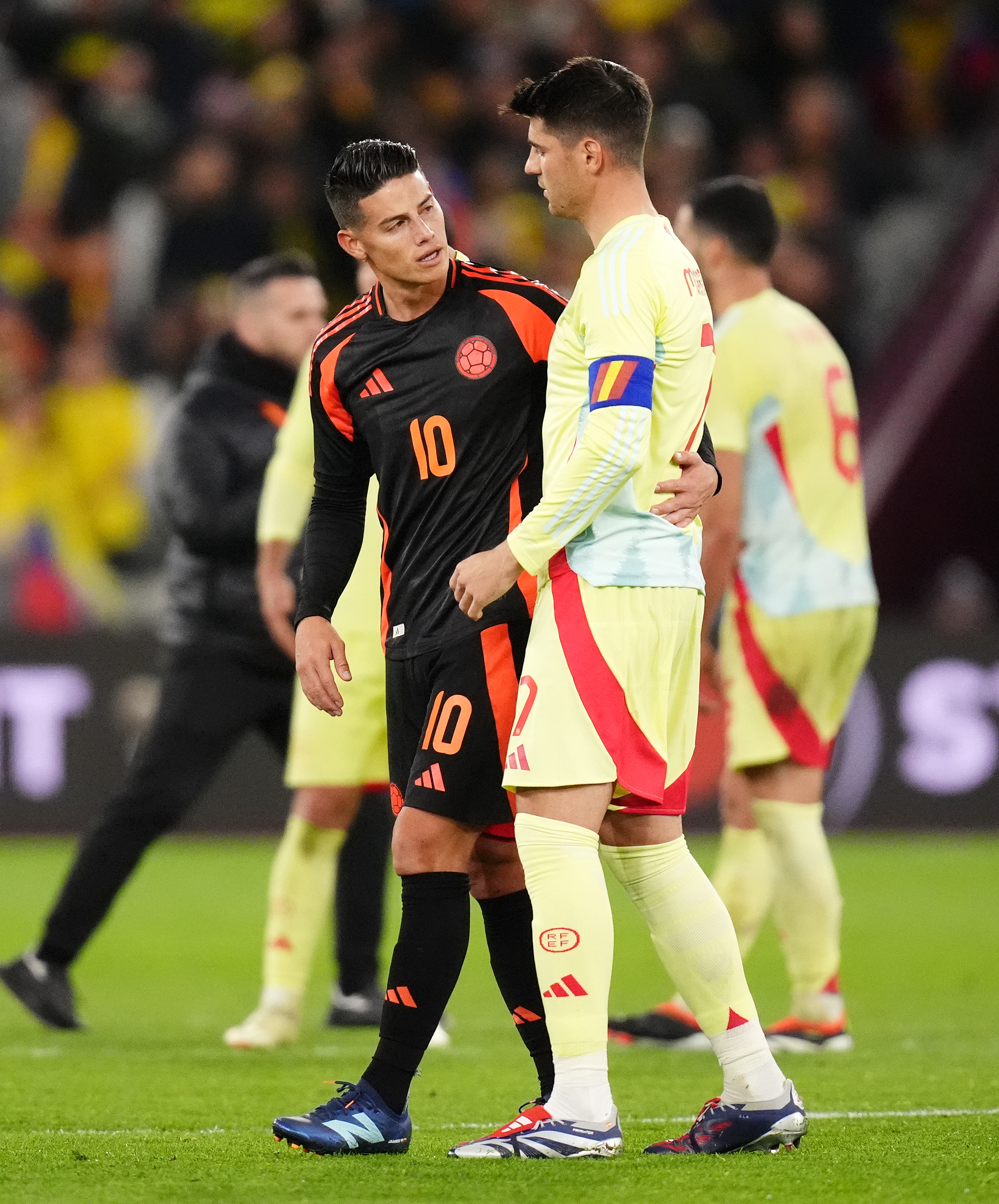 Colombia’s James Rodriguez, left, impressed as a second-half substitute