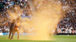 Two men have been arrested for throwing orange paint powder during the Gallagher Premiership final (Mike Egerton/PA)