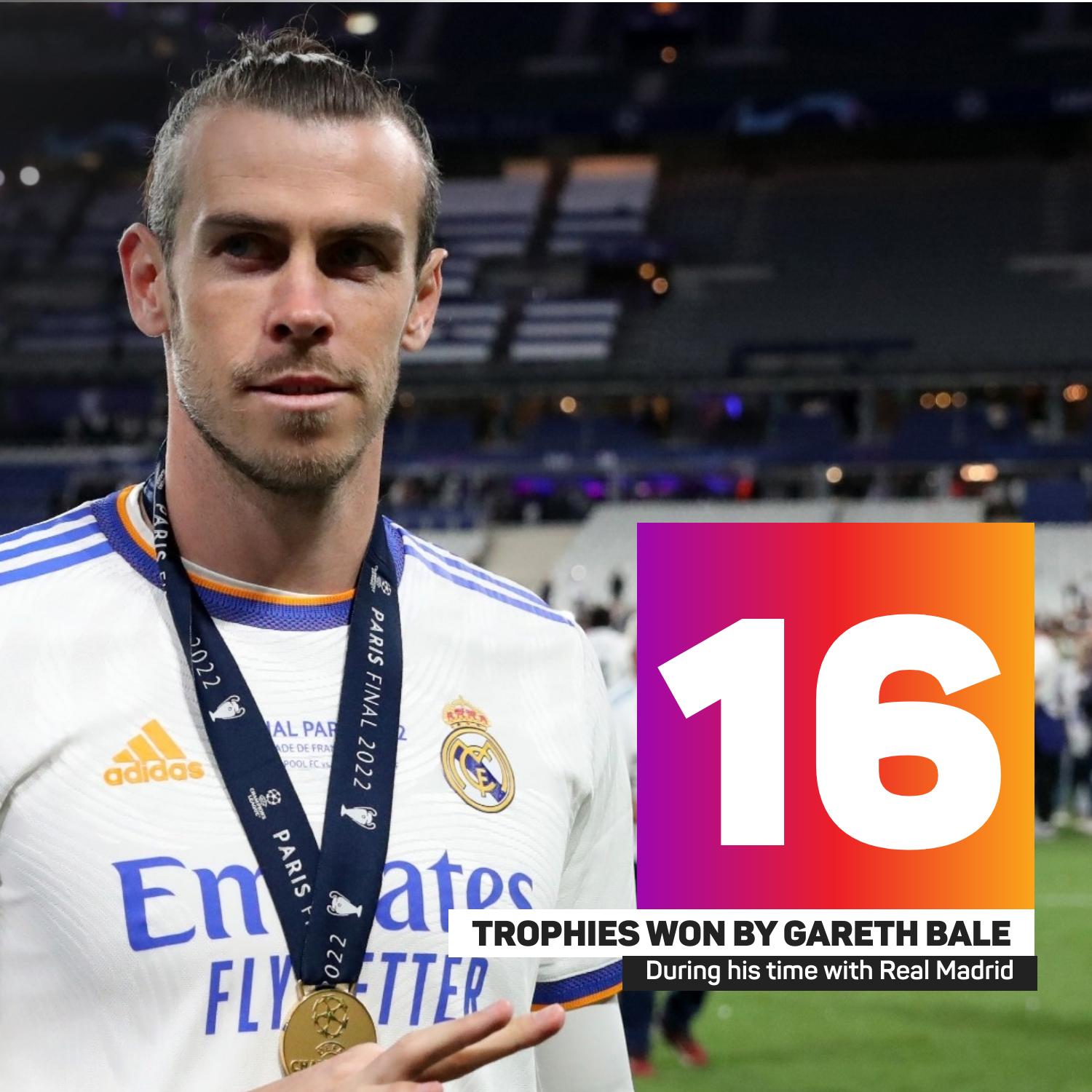 Gareth Bale won 16 trophies with Real Madrid