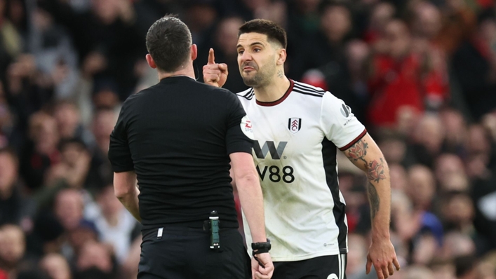 Aleksandar Mitrovic was sent off by Chris Kavanagh