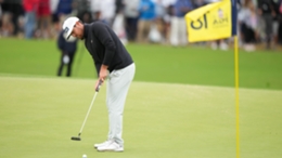 Mito Pereira putts for birdie at the US PGA Championship