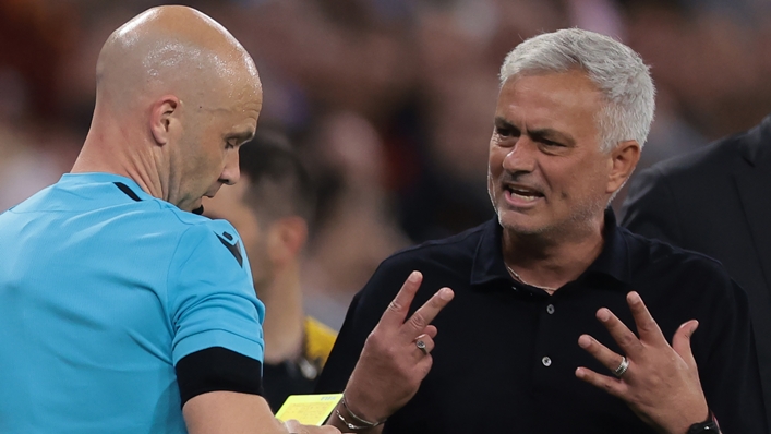 Jose Mourinho, along with 13 players, was cautioned by Anthony Taylor during the Europa League final