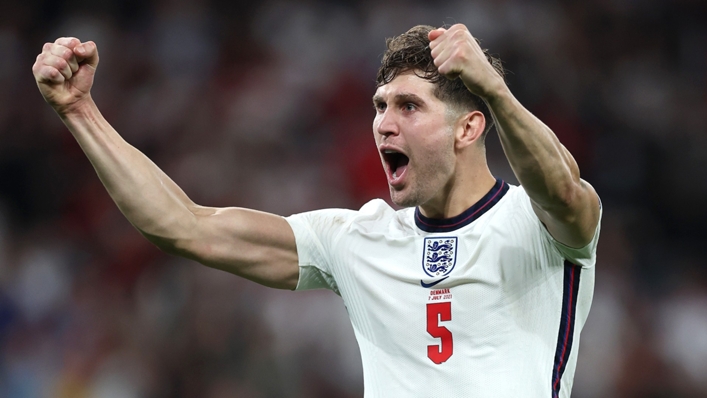 John Stones celebrates England's win over Denmark